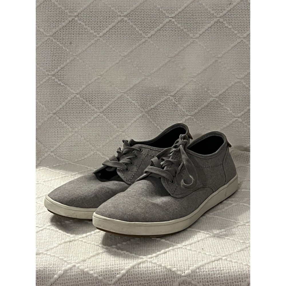 Men's Steve Madden Size 8 Gray Canvas Casual Sneakers Shoes‎ w/ Leather Trim